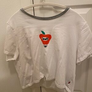 Levi's White Tee with Apple Design